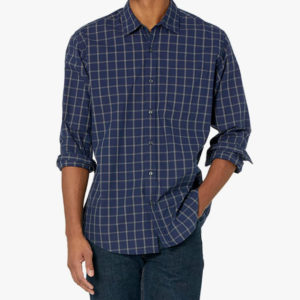 Amazon Essentials Men's Regular-Fit Long-Sleeve Casual Poplin Shirt Navy XL