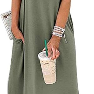 ANRABESS Women's Casual Loose Sundress Long Dress Sleeveless Split Maxi Dresses