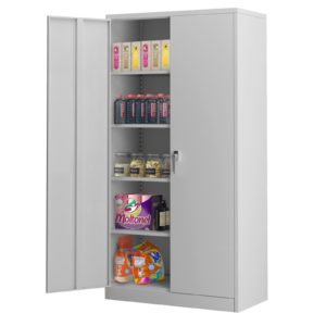 AOBABO 72" Metal Storage Cabinet Garage Tool Storage Cabinets w/ pegboard Wheels