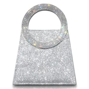 AOYUNHUI Evening Handbags Purse Clutch Purse for Women Girls Evening Bag Party Wedding Reception Prom Reunion, O-sliver