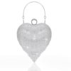 BABEYOND Women's Rhinestone Clutch Evening Bag - Heart Shape Glitter Tassel Purse for 1920s Party Prom Wedding, Silver, One Size