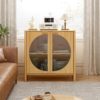 Bamboo 2 door cabinet, Buffet Sideboard Storage Cupboard, Wood Chest of Srawers