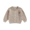 BemeyourBBs Baby Girls Knitted Cardigan Bear Pattern Crew Neck Knit Crochet Button Sweater Coat Cute Fall Winter Jacket Warm Clothes (Apricot, 0-3 Months)