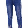 Big Girls Kids Distressed Ripped Hole Teens Jean Blue Cat Slim Denim Pants - blue - 6-7 Years
