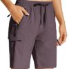 Capol Women's Hiking Cargo Shorts 8.5" Quick Dry Summer Shorts Lightweight for Golf Travel Athletic with Zipper Pockets, Purple, XXL