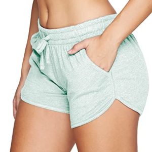 Colosseum Active Women's Simone Cotton Blend Yoga and Running Short, Mint Pockets, XL