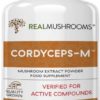 Cordyceps Performance Mushroom Extract Powder Supplement - Improve Energy and Endurance (120ct) Non-GMO (60 Days)