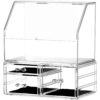 Cosmetic Display Cases with Lid Dustproof Waterproof for Bathroom Countertop Sta