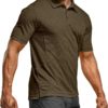 CQR Men's Polo Shirt, Long and Short Sleeve Tactical Shirts, Dry Fit Lightweight