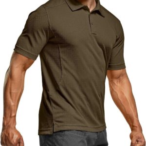 CQR Men's Polo Shirt, Long and Short Sleeve Tactical Shirts, Dry Fit Lightweight