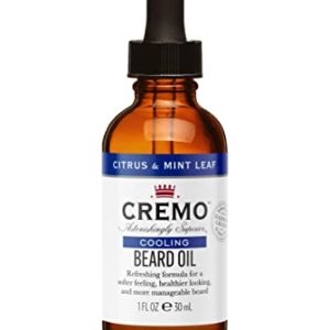 CREMO - Cooling Beard Oil For Men | Natural Oils | Citrus & Mint Leaf Fragrance| 30ml