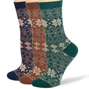 FGZ Womens Thin Cotton Socks Lightweight Ankle Socks Ladies Cute Crew Socks 3 Pairs Casual Size 6-8,9-11, B-bohemia-2, 4.5-10 UK