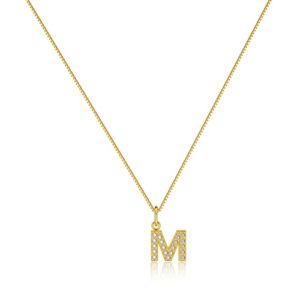 Foxigrl Dainty Gold Initial Necklaces for Women, Trendy Gold Letter Necklace Tiny A-Z Pendant Choker Necklace Cute Simple Personalized Monogram Name Necklace Gold Jewelry Necklace for Teen Girls Gift,