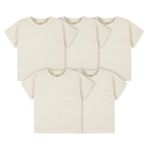 Gerber Baby Toddler 5-Pack Solid Short Sleeve T-Shirts Jersey 160 GSM, Natural, 3 Years