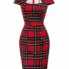 GRACE KARIN Women Vintage Pencil Dress Short Sleeve Bodycon Dress Floral-39(CL7597) Medium