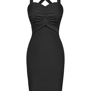 GRACE KARIN Women's Bodycon Pencil Dress Office Wear to Work Dresses High Waist Cocktail Mini Dress cl1971-1/ Black XXL