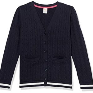Gymboree Girls Toddler Sleeve Cable Knit Long Cardigan Sweater Shirt, Navy Slate, 4 Years