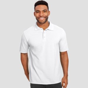 Hanes Men's X-Temp Performance Pique Polo Short Sleeve Shirt size M color WHITE