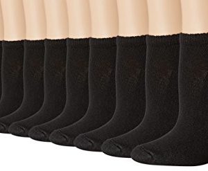 Hanes Women's 10-Pair Value Pack Low Cut Socks, Black, 4-8 UK