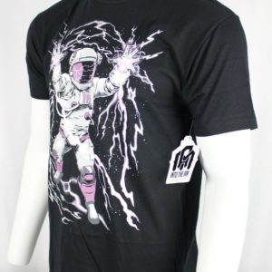 Into The Am Men's Astronaut Moon Man Lighting Short Sleeve T Shirt Black