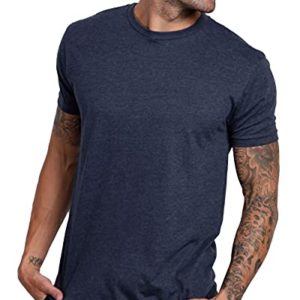 INTO THE AM Mens T Shirt - Short Sleeve Crew Neck Soft Fitted Tees S - 4XL Fresh Classic Basic Essential Tshirts, Navy, XL