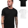 INTO THE AM Premium Henley Shirts for Men - Casual Short Sleeve Modern Fit T-Shirt, 2-pack Essential - Black/White, Large