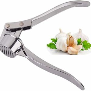 Jsdoin Stainless Steel Garlic Press, Professional Kitchen Garlic Crusher,Garlic Mincer Ginger Crusher UK, Heavy Duty Garlic Presser Squeezer, Garlic Mincer, Garlic Chopper, Easy to Clean and Durable