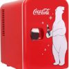 Koolatron KWC4 Coca-Cola 4L Mini Fridge 6 Can Portable Cooler/Warmer, Compact Personal Refrigerator for Snacks Drinks Skincare,12V and AC Cords,Accessory for Kids Bedroom Office Travel Car, Red