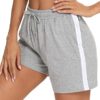 Litherday Women's Running Shorts Casual Cotton Sport Athletic Trousers Yoga Gym Shorts Tracksuit Bottoms Lounge Sweat Pant Drawstring Joggers(Grey,L)