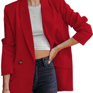 luvamia Blazer Jackets for Women Work Casual Office Long Sleeve Fashion Dressy B