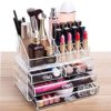 Makeup Organizer And Storage Stackable Skin Care Cosmetic 4 Drawers Clear
