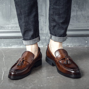 Men's Dress Shoes Formal Loafer tassel Leather Cap Toe Oxfords Mens Dress Shoes