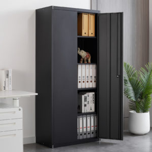 Metal Cabinet 4 Adjustable Shelves 70.8H Locking Metal Storage Cabinet with Door