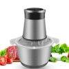 Mini Kitchen Food Blender Chopper: Small Electric Mixer Processor w/ 2l Foods Capacity Bowl Meat Mincer 2 Speeds 4 Bi-Level Blades 350w Processor- for Meat Onion Vegetable Nut (FC-J18)