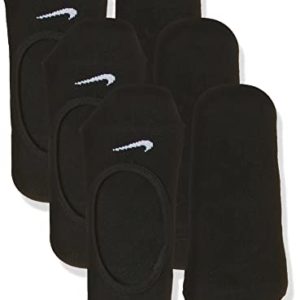 Nike Women's Lightweight No- Show Socks (3 Pair), Black/White,Medium (EU 38-42)