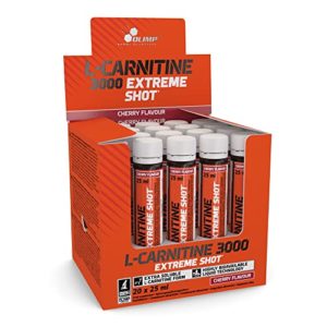 Olimp Labs L-Carnitine 3000 Extreme Shots, Cherry Flavour, Pack of 20 Ampoules