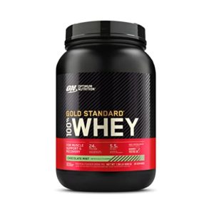 Optimum Nutrition Gold Standard 100% Whey Muscle Building and Recovery Protein Powder With Naturally Occurring Glutamine and BCAA Amino Acids, Chocolate Mint Flavour, 29 Servings, 899 g