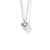 PAVOI 14K Gold Plated Sterling Silver Post Faux Diamond Heart Solitaire Pendant Halo Necklace in White Gold