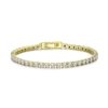Philip Jones Gold Plated 3mm Tennis Bracelet Created with Zircondia® Crystals