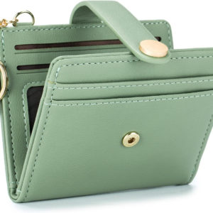 POIUGOYA Slim Wallet for Women, Leather Bifold RFID Blocking Credit Card Holder