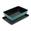 Prestige x Nadiya Non Stick Baking Trays Set of 2 - Deep Roasting Tin 33 x 23cm & Large Oven Tray 38 x 25cm, Durable Steel, Fridge, Freezer & Dishwasher Safe Bakeware