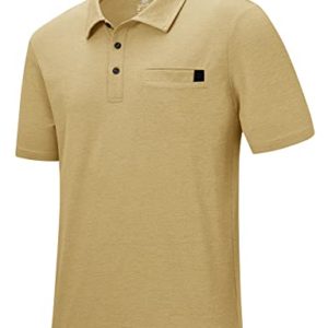 Rdruko Men's Golf Polo Shirts Short Sleeve Dry Fit Collared Shirts with Pocket Tennis Work Casual