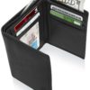 Real Leather Slim Wallets For Men Trifold Mens Wallet W/ ID Window RFID Blocking