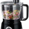 Russell Hobbs 24732 Desire Food Processor, 1.5 Litre Food Mixer with 5 Chopping, Slicing and Dough Attachments, Matte Black, 600 W