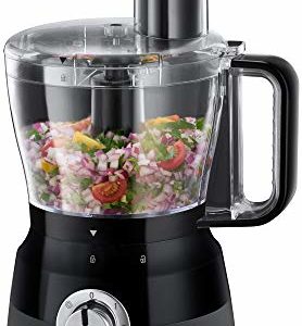 Russell Hobbs 24732 Desire Food Processor, 1.5 Litre Food Mixer with 5 Chopping, Slicing and Dough Attachments, Matte Black, 600 W