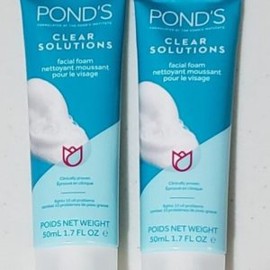 SET OF 2 Pond's Clear Solutions Facial Foaming Scrub, Cleansing Face Wash 1.7oz