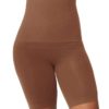 SHAPERMINT High Waisted Body Shaper Shorts Shapewear for Women Tummy Control Thigh Slimming Technology, Chocolate, M-L