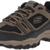 Skechers Men's After Burn Memory Fit - Strike Off Lace-Up Sneaker, Pebble/Black, 9 4E - Extra Wide