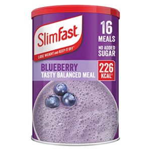 SlimFast Balanced Meal Shake, Healthy Shake for Balanced Diet Plan with Vitamins and Minerals, High in Fibre, Meal Replacement, Blueberry Flavour, 16 Servings, 584 g, Packaging May Vary