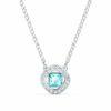 Swarovski Angelic Square necklace, Blue, Rhodium plated, from Swarovski Angelic Square Collection